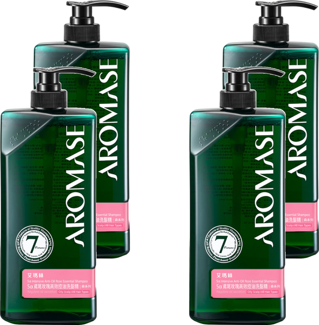 AROMASE 艾瑪絲 5α鳶尾玫瑰控油洗髮精, 4瓶, 400ml