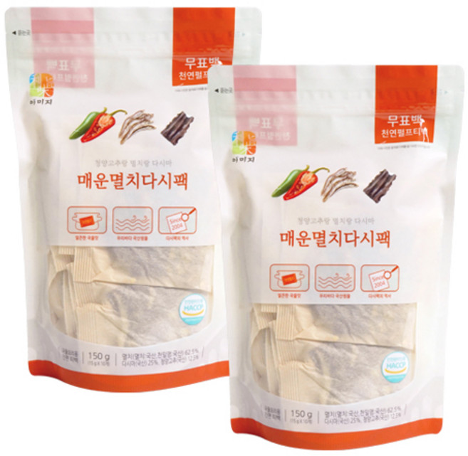 석하 매운 멸치 다시팩 10p, 150g, 2개