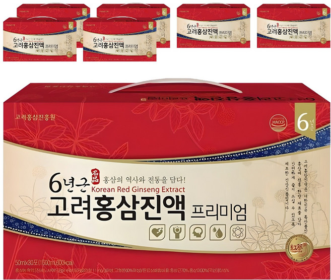 고려홍삼진흥원 6년근 고려홍삼진액 프리미엄, 50ml, 210개