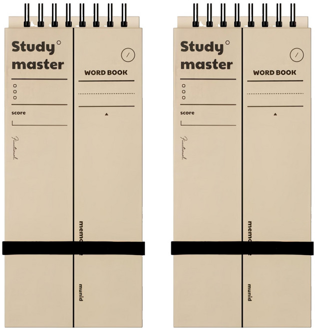 뮤니드 스마트 단어 암기장 140매, 베이지, 2개