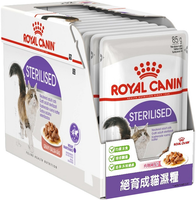 ROYAL CANIN 法國皇家 結紮貓專用濕糧 S37W, 肉及相關產品 + 穀物, 85g, 12包