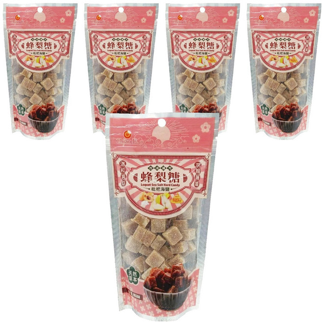 Chiao-E 巧益 枇杷海鹽蜂梨糖, 210g, 5包