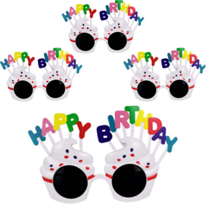 생일파티 머핀 안경, 화이트, 4개