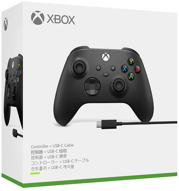 Microsoft 微軟 XBOX 無線控制器 + USB-C 纜線, 黑色, 1組
