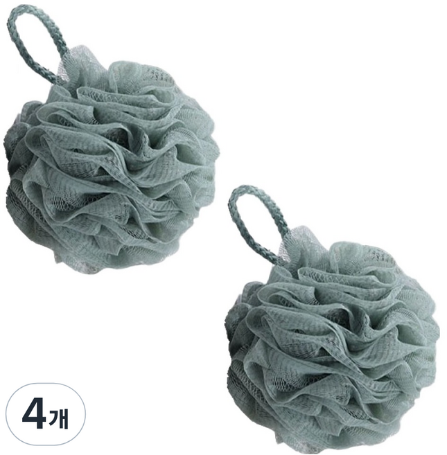블루무역 버블타올 샤워볼, 그린, 1개입, 4개