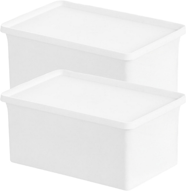 데일리홈 다용도 수납 정리 보관함, 화이트, 2개