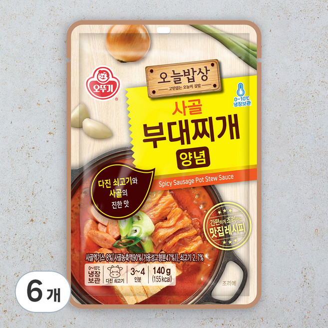 사골부대찌개양념, 140g, 6개