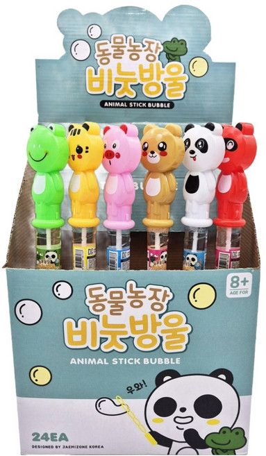 재미존 동물농장 비눗방울 24p, 혼합색상, 1세트