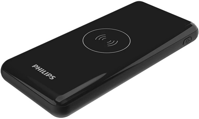 PHILIPS 飛利浦 無線充電行動電源 148 x 69 x 16.5mm 242g, DLP9520C, 黑色