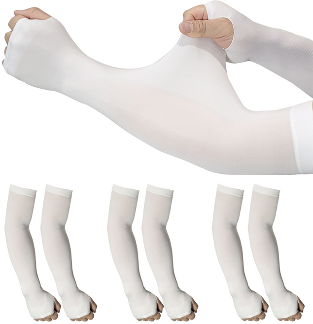 해피제이 아이스 아웃도어 UV차단 팔토시 손등형, 화이트, 3개