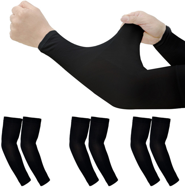 해피제이 아이스 아웃도어 UV차단 팔토시 손목형, 블랙, 3개