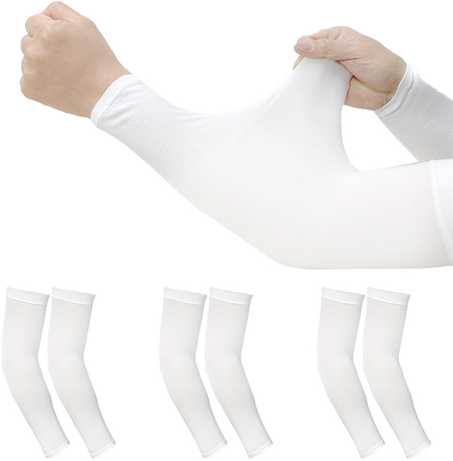 해피제이 아이스 아웃도어 UV차단 팔토시 손목형, 화이트, 3개