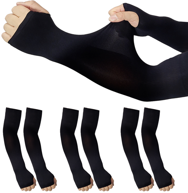 해피제이 아이스 아웃도어 UV차단 팔토시 손등형, 블랙, 3개