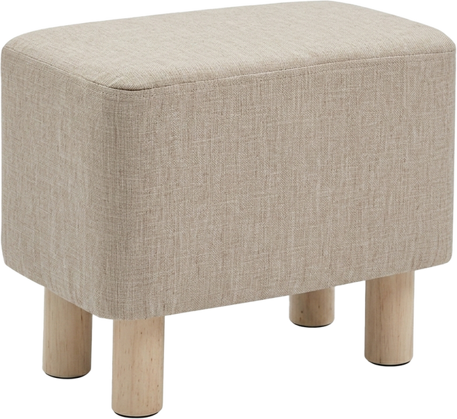 方塊實木腳凳 板凳 米色, 1個