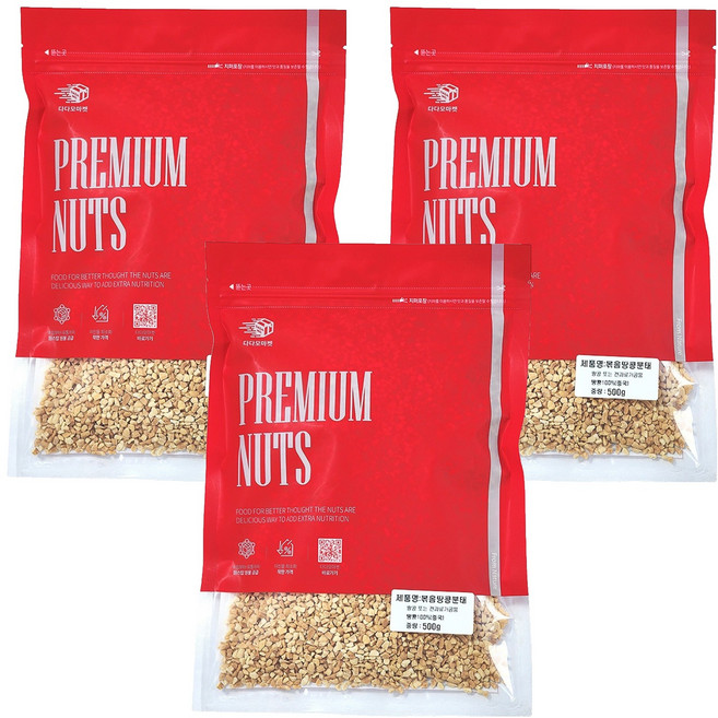 다다모마켓 볶음 땅콩 분태, 500g, 3개