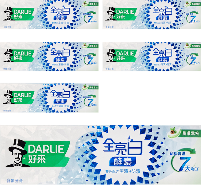 DARLIE 好來 全亮白極緻酵素晨曦雪松牙膏, 120g, 6條