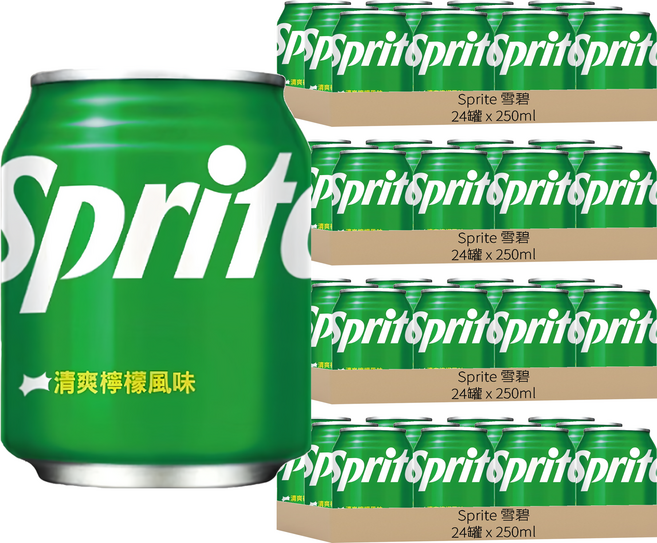 Sprite 雪碧 清爽檸檬風味, 250ml, 96罐