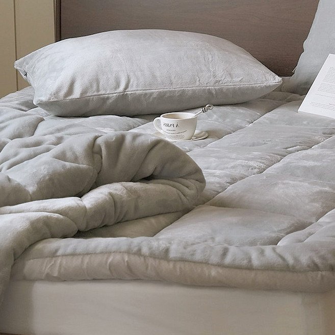 아망떼 소울메이트 장모 극세사 토퍼, 그레이