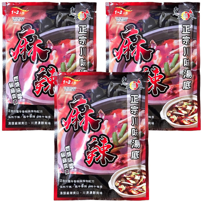東方韻味 火鍋湯底 麻辣, 85g, 3包