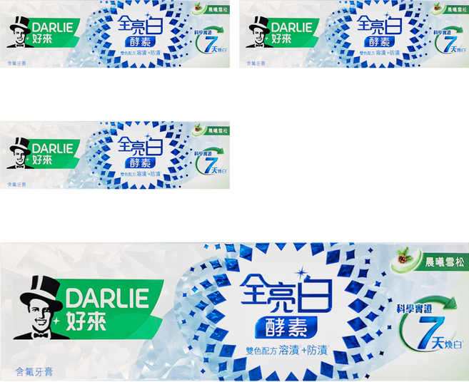 DARLIE 好來 全亮白極緻酵素晨曦雪松牙膏, 120g, 4條
