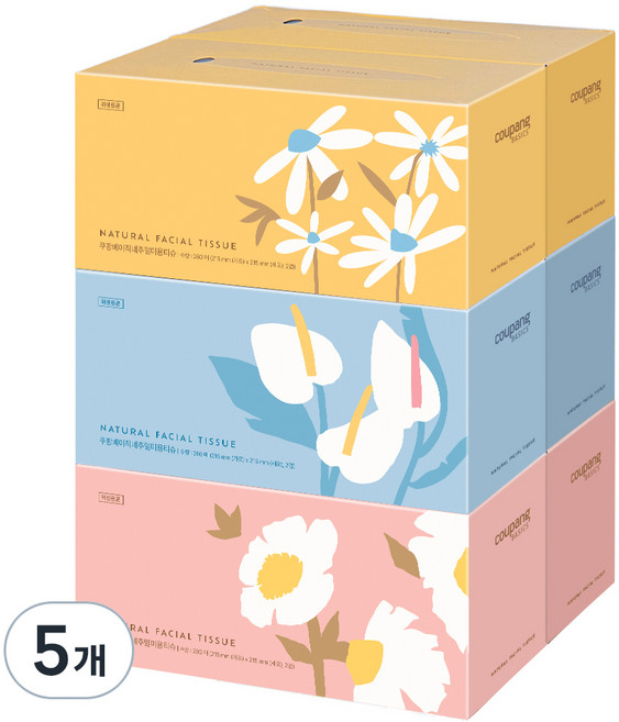 Coupang Basics Natural面紙, 280張, 30盒