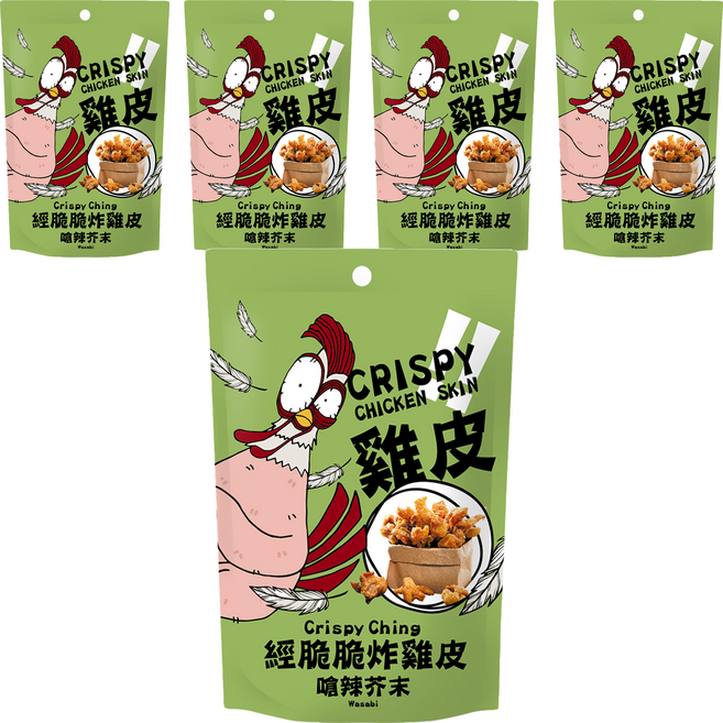 Crispy Ching 經脆脆 炸雞皮 嗆辣芥末, 30g, 5包