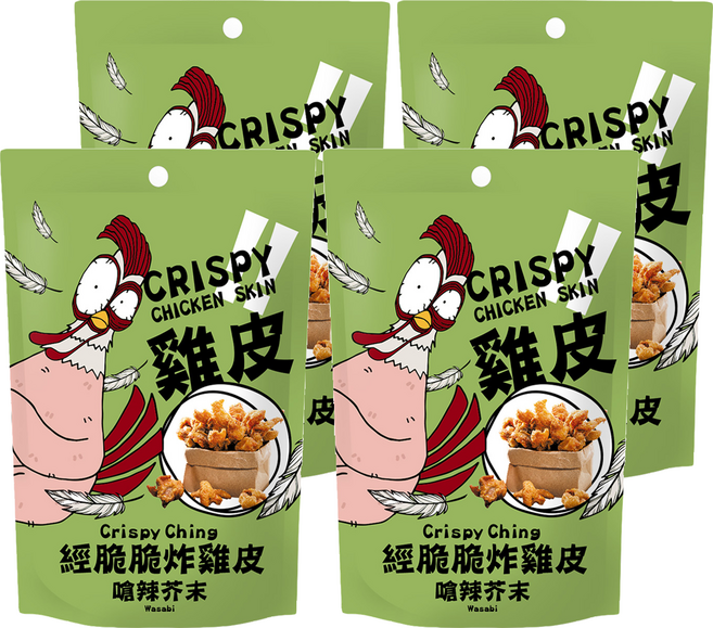 Crispy Ching 經脆脆 炸雞皮 嗆辣芥末, 30g, 4包