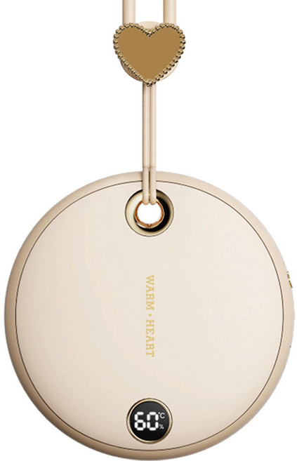 POWERRIDER 螢石暖暖蛋 WS26 Plus ABS+鋁片材質 5000mAh電池容量 一秒速熱65°C鎖溫, 米白色