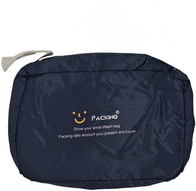 E.City 旅行可拆二件式掛勾洗漱包 防潑水尼龍 22*13.5*7cm 150g, 深藍, 1層, 1個