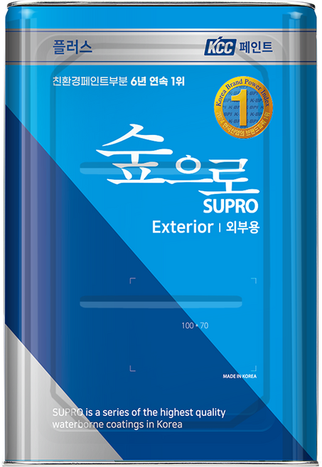 KCC숲으로 플러스 외부용 수성 페인트 무광, 블랙, 18L, 1개