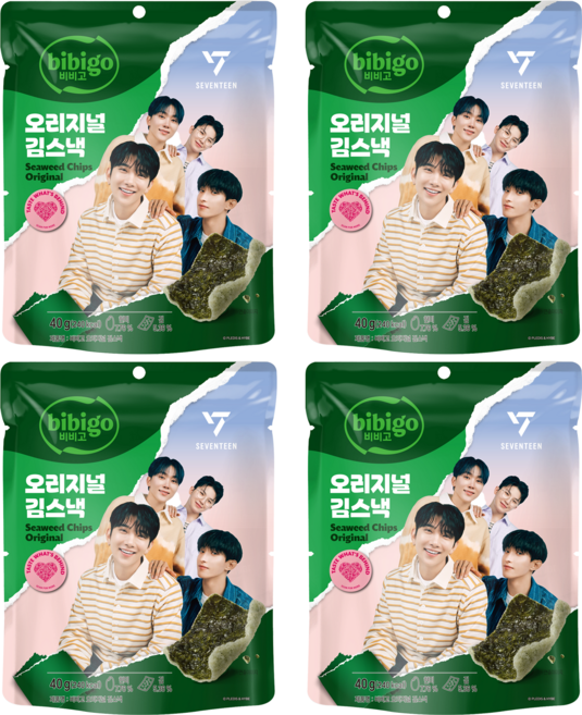 비비고 오리지널 김스낵, 40g, 4개