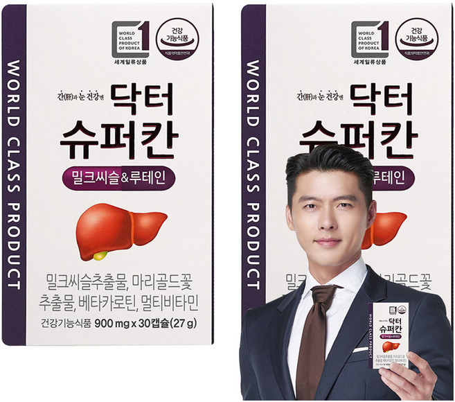 닥터슈퍼칸 밀크씨슬 루테인 27g, 30정, 2개