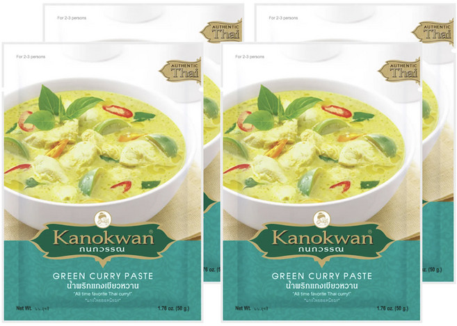 Kanokwan 泰式綠咖哩醬, 50g, 4包