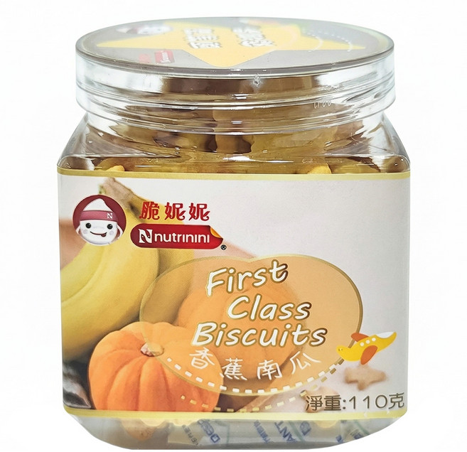 Nnutrinini 脆妮妮 頭等艙飛機餅 1歲以上, 香蕉南瓜, 110g, 1罐