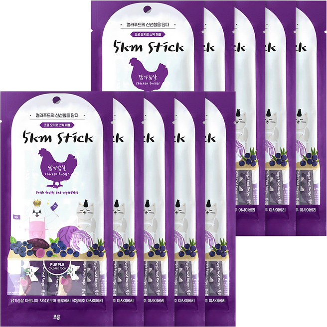 조공 반려동물 오키로스틱 짜먹는 간식, 혼합맛(닭가슴살/아로니아), 56g, 10개