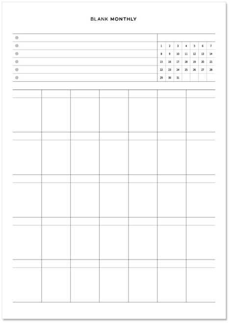 리코즈 블랭크 플래너 먼슬리, 1개