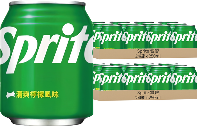 Sprite 雪碧 清爽檸檬風味, 250ml, 48罐
