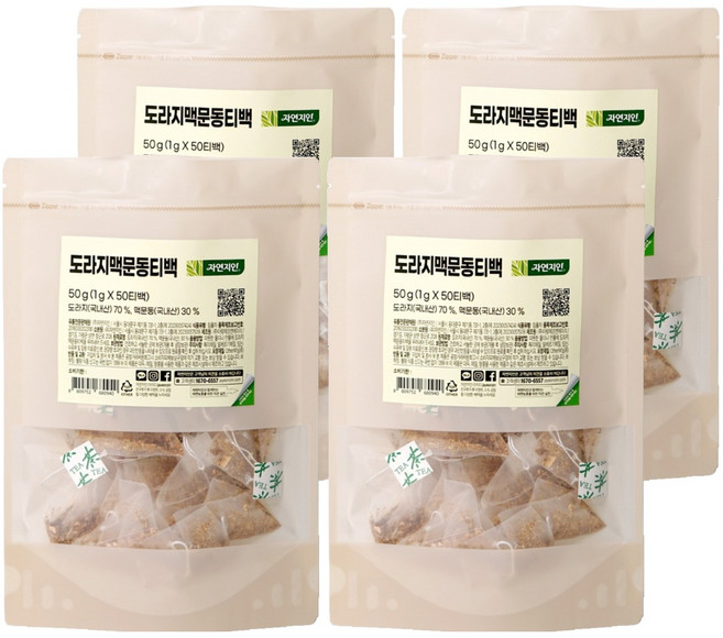 자연지인 도라지 맥문동 티백, 1g, 50개입, 4개