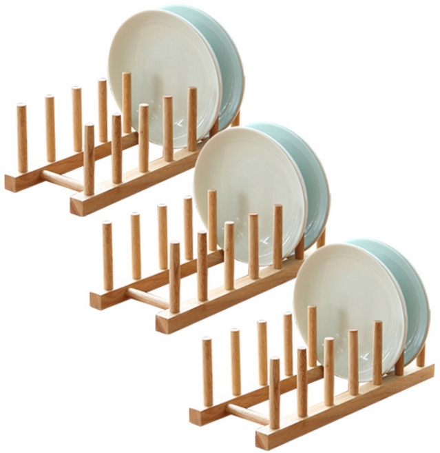 모노먼트 원목 접시꽂이, 3개, 혼합색상