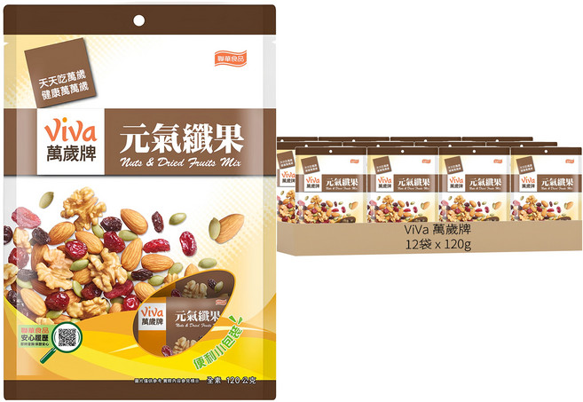ViVa 萬歲牌 元氣纖果, 120g, 12袋