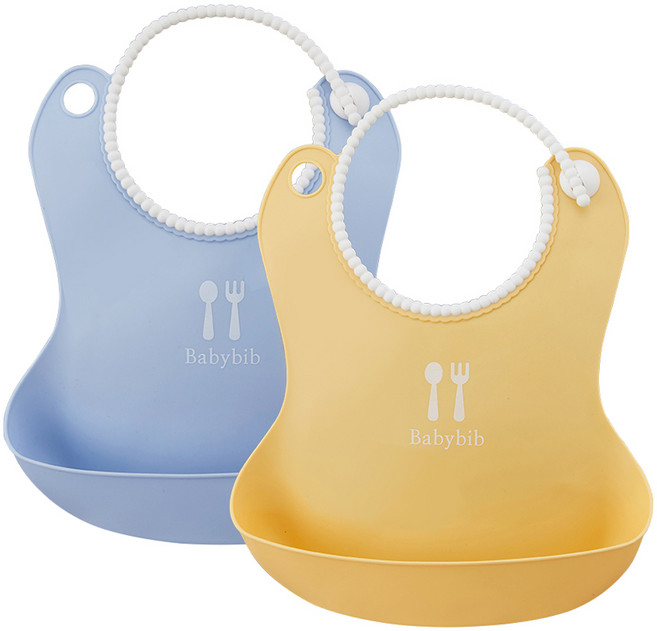 톨스토이 뉴 베이비빕 턱받이 마일드, 마일드블루 + 마일드옐로우, 2개입, 1세트