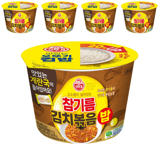 OTOKI 不倒翁 即食碗裝芝麻油炒泡菜蓋飯附沖泡蛋花湯, 5個, 264g