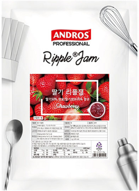 안드로스 딸기 리플잼, 1kg, 1개