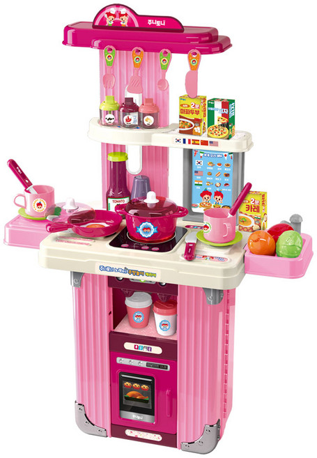 애들랜드 주니토니 노래하는 주방놀이 캐리어 세트, 혼합색상, 1개