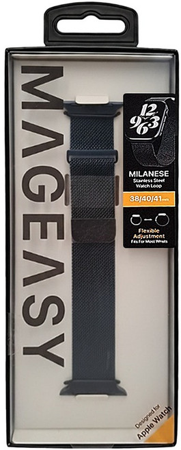 MAGEASY Milanese 米蘭不鏽鋼磁扣錶環, 午夜, 1個