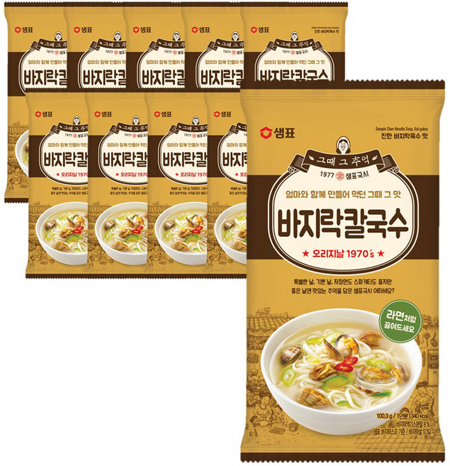 샘표 바지락칼국수, 100.3g, 10개
