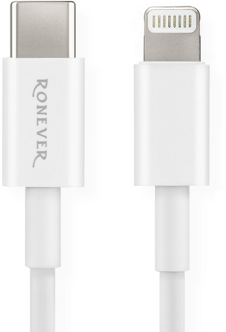 RONEVER Type-C to Lightning 充電線, 1m, 1條, 白色