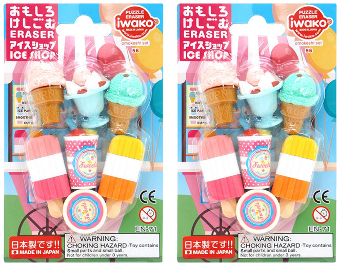 iwako 造型橡皮擦, 冰店 多色, 2組