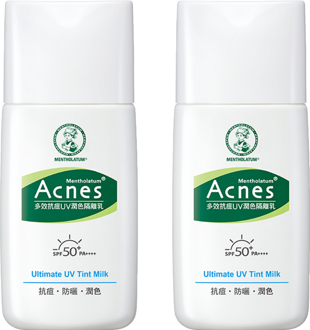 MENTHOLATUM 曼秀雷敦 Acnes 台灣公司貨 多效抗痘UV潤色隔離乳 SPF50+ PA++++, 30g, 2瓶