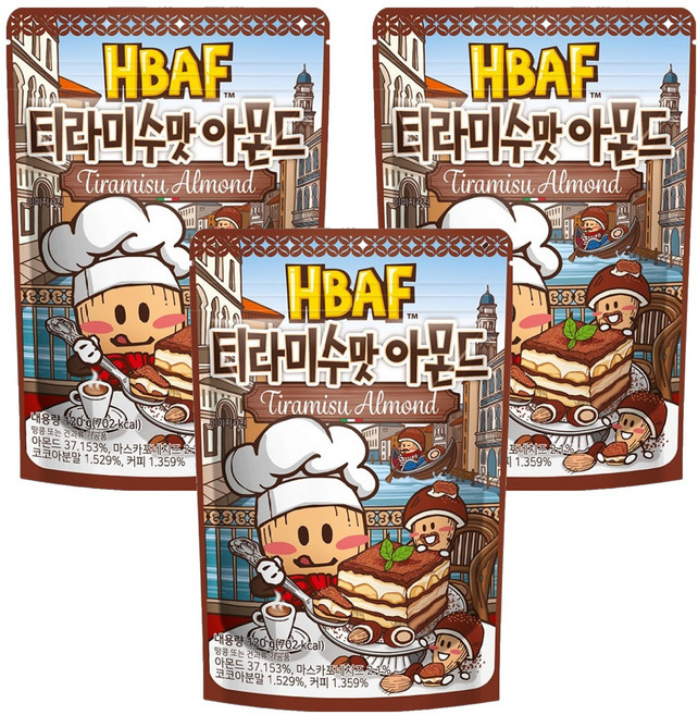 HBAF 杏仁果 提拉米蘇味, 120g, 3包